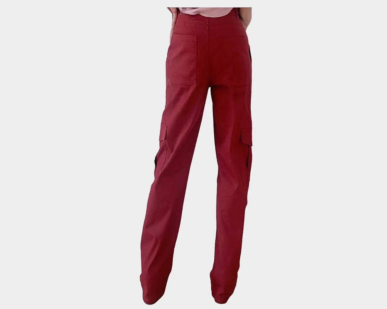 1. Classic Wide Leg Trouser Bordeaux Rouge Pants - The Aspen