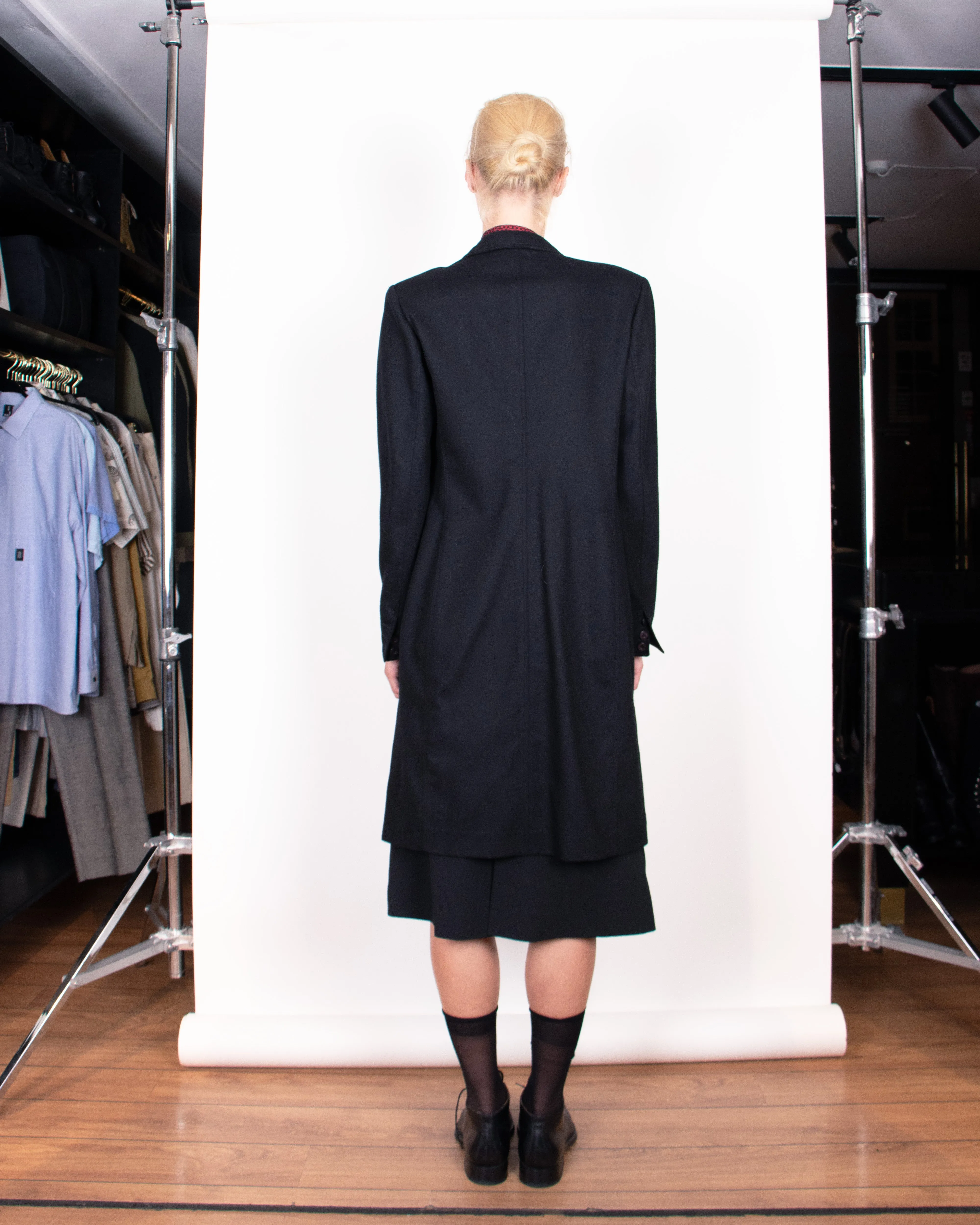 1980s Fendi Black Wool Coat L