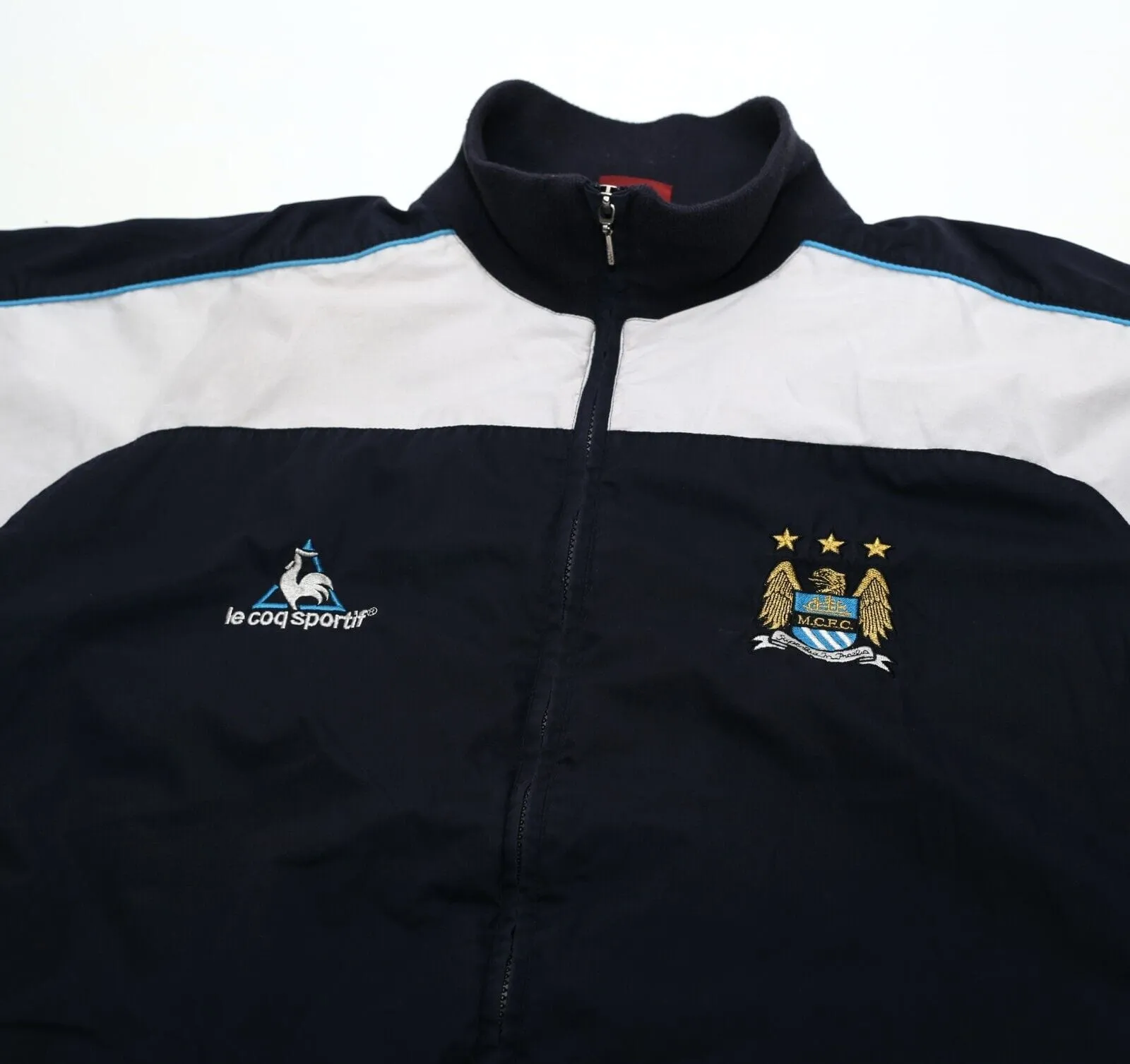 2001/03 MANCHESTER CITY Vintage le coq sportif Football Track Top Jacket (L)