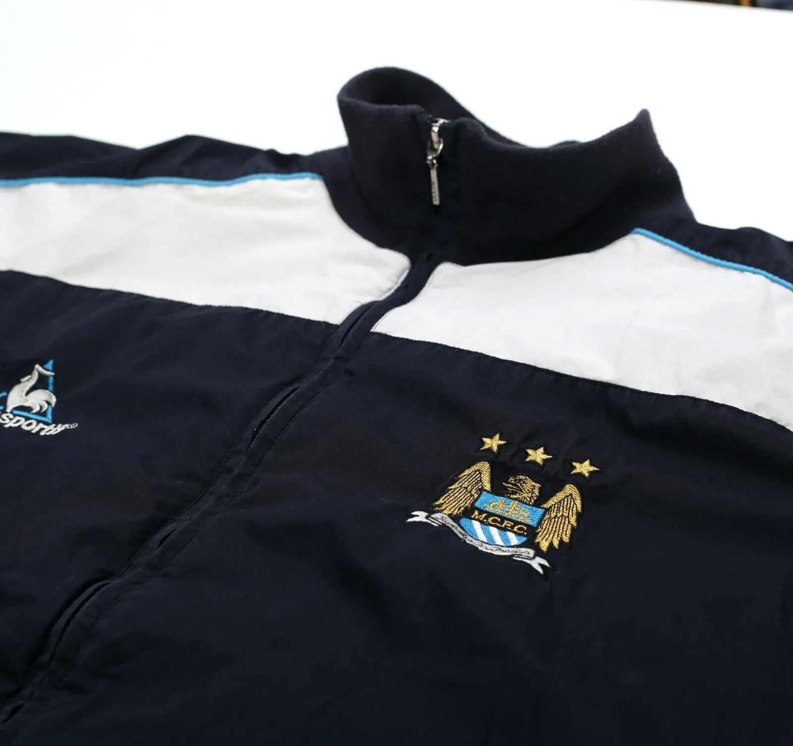 2001/03 MANCHESTER CITY Vintage le coq sportif Football Track Top Jacket (L)