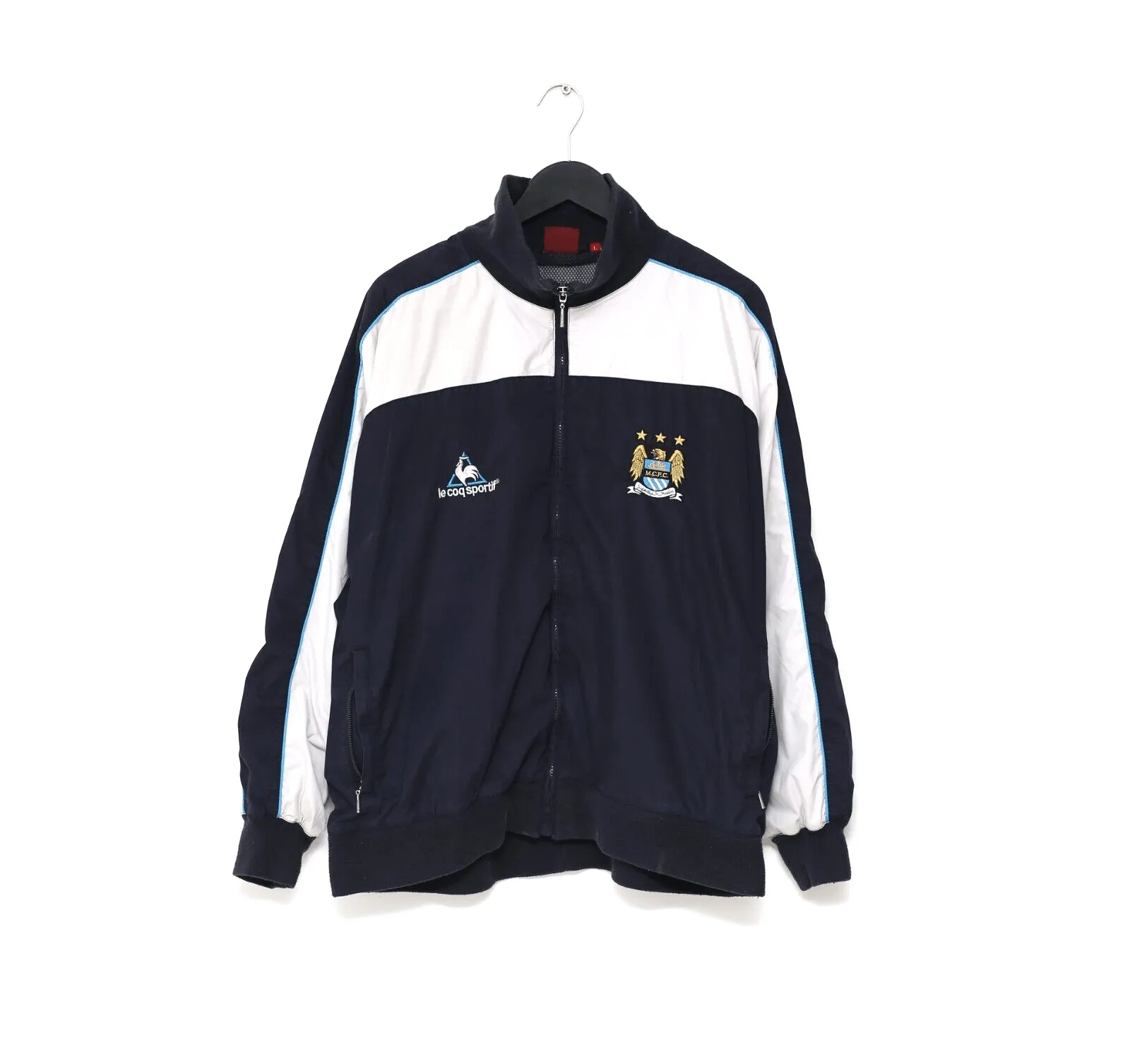 2001/03 MANCHESTER CITY Vintage le coq sportif Football Track Top Jacket (L)