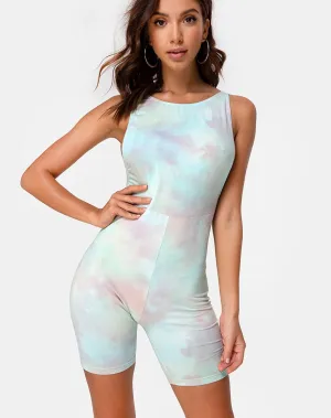 Acro Unitard in Pastel Tie Dye