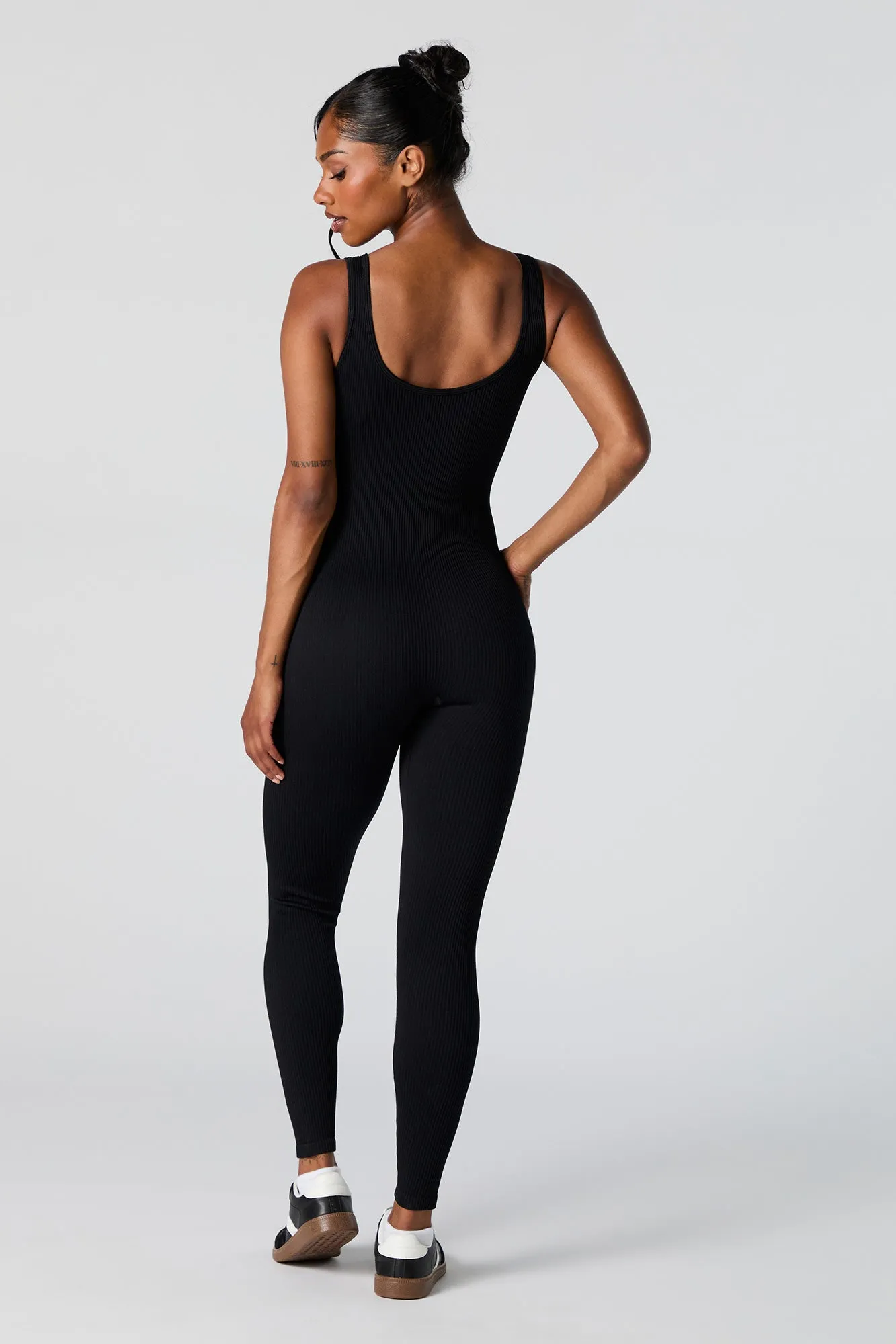 Active Seamless Ribbed Sleeveless Jumpsuit