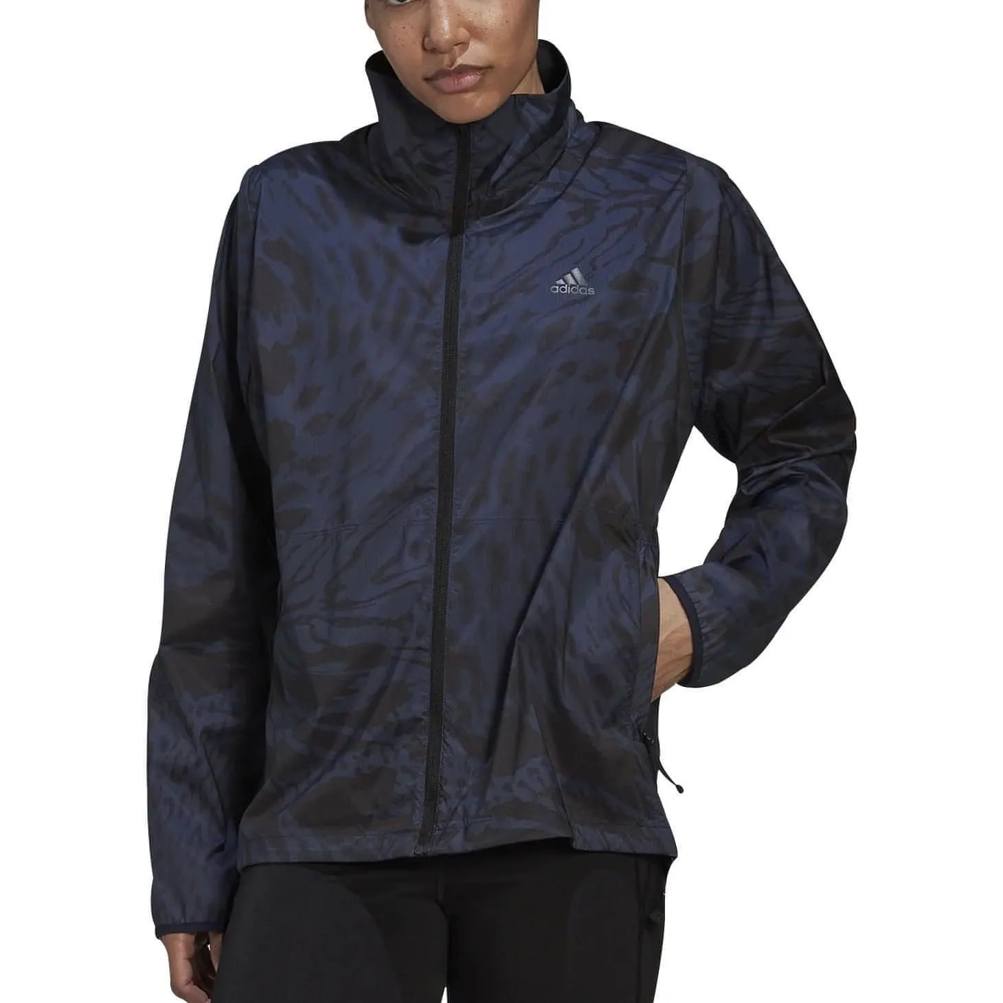 adidas Fast Womens Running Jacket - Navy