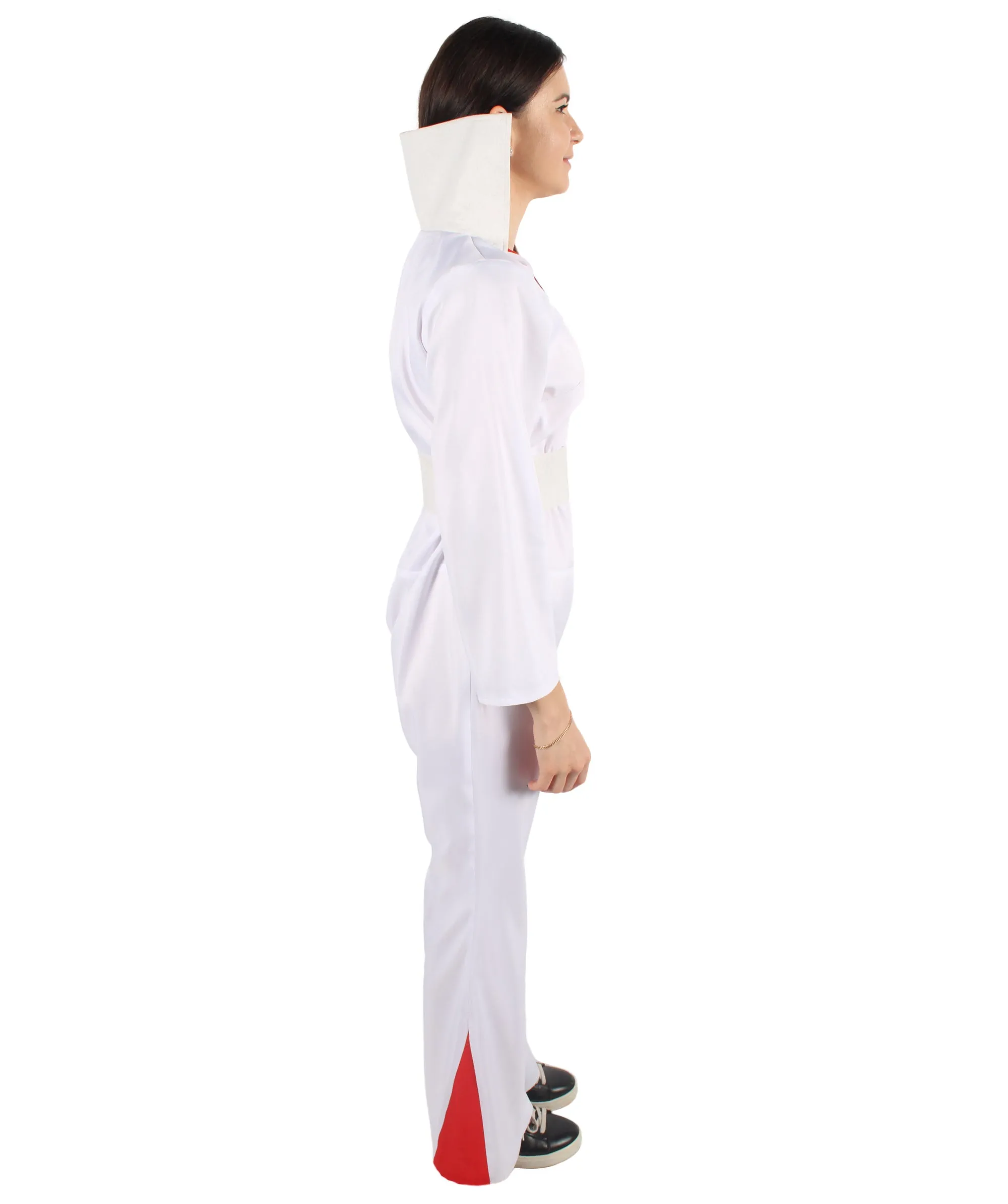 Adult Women's Deluxe Sexy Jumpsuit Costume with Sequins Costume | White Cosplay Costume