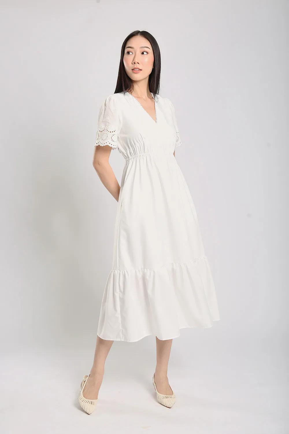 Alai Midaxi Dress in White