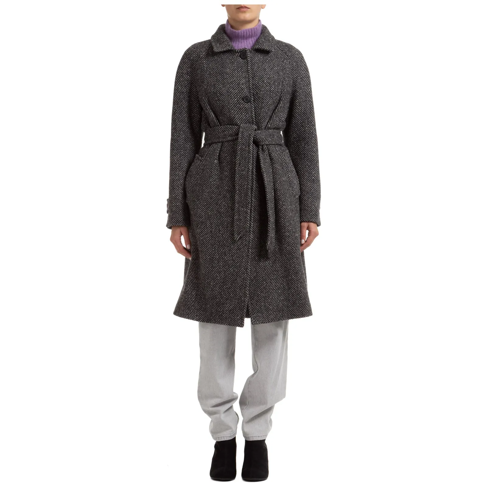 Alberta Ferretti Herringbone Pattern Coat