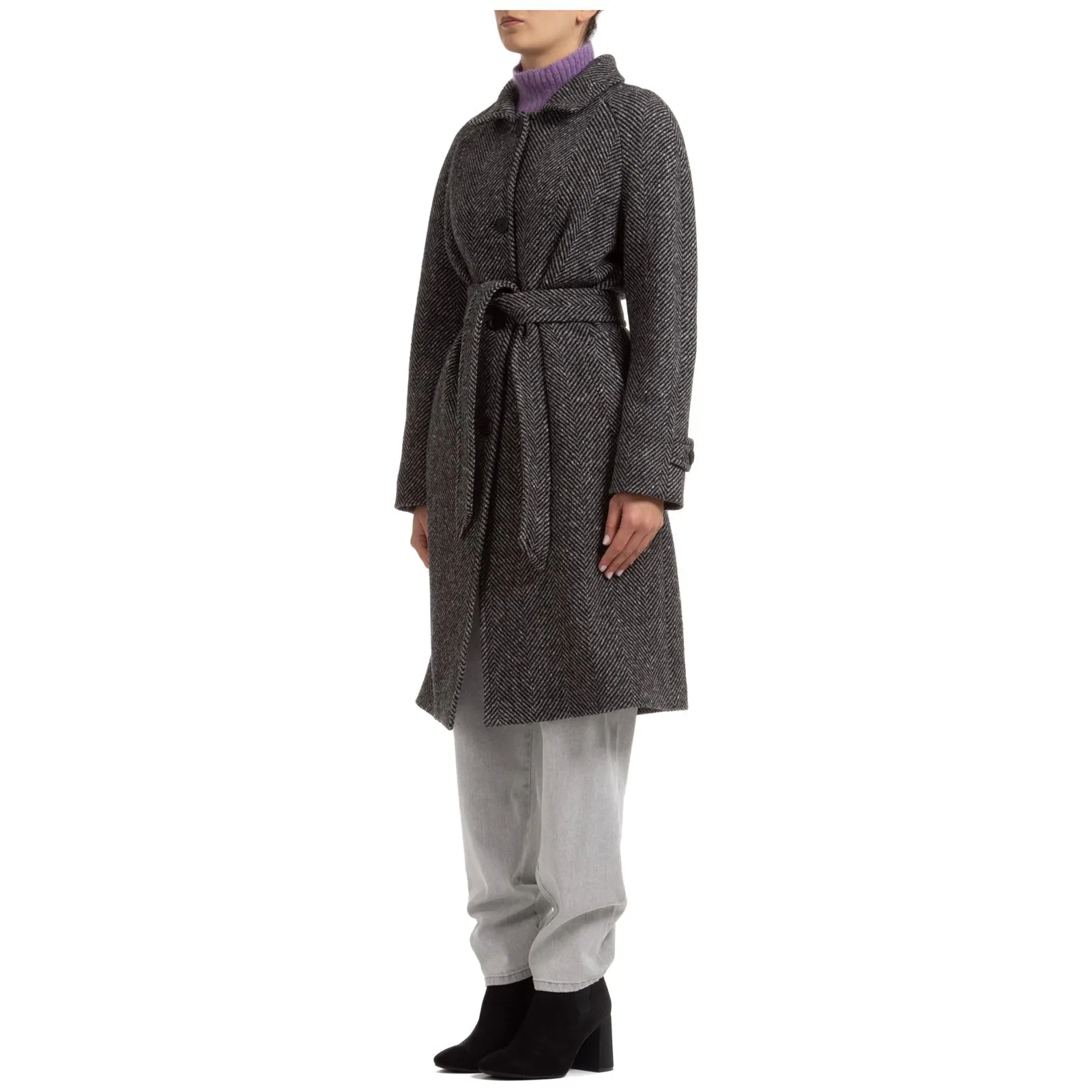 Alberta Ferretti Herringbone Pattern Coat