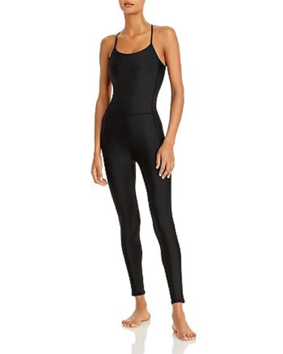 Aqua Athletic Women's Define Ribbed Jumpsuit, Black, XS