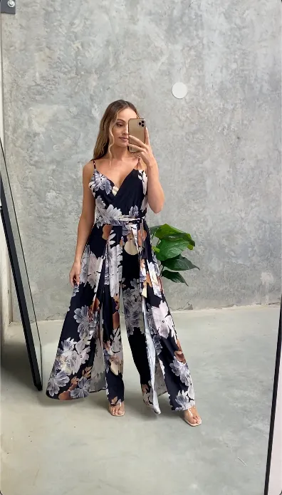 Ariana Jumpsuit - Multi Black Floral