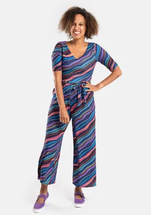 Asen Ripple Print Culotte Leg Jumpsuit