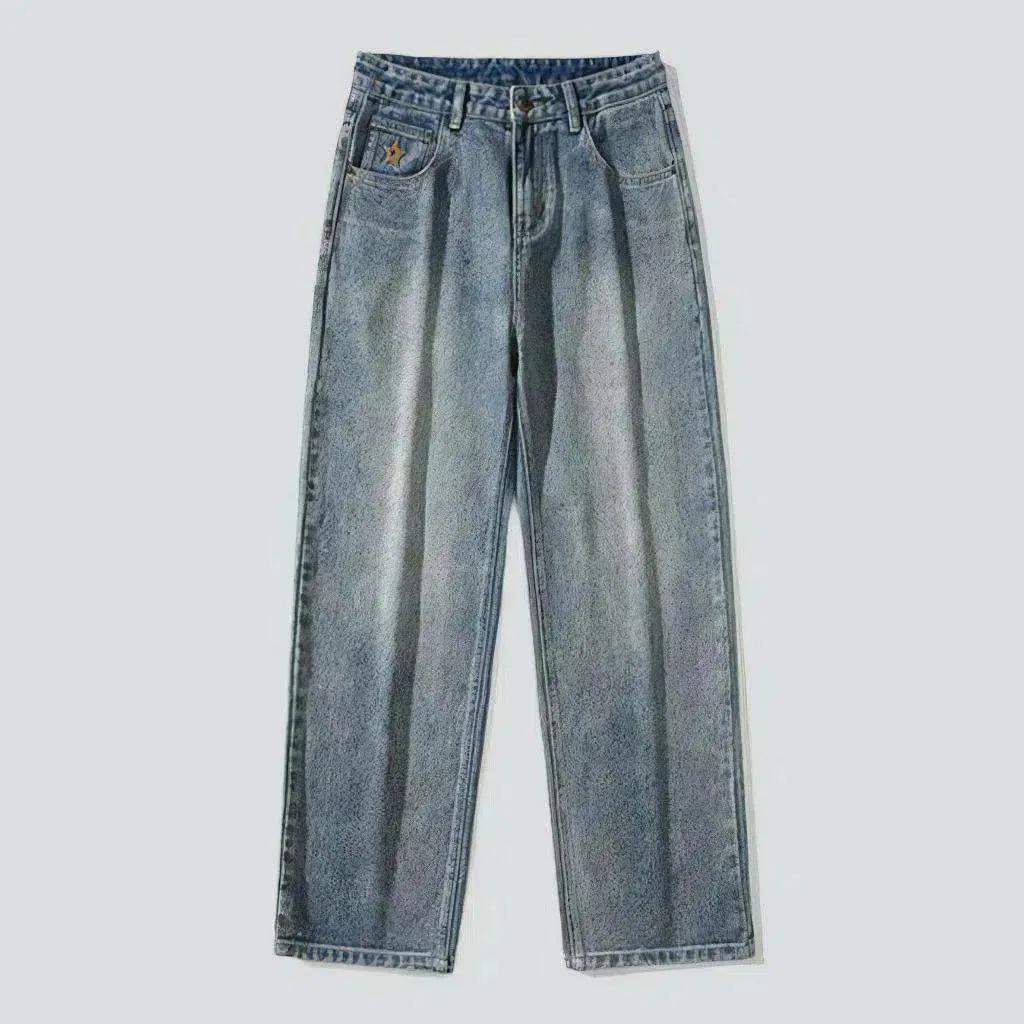 Baggy medium wash jeans
 for men