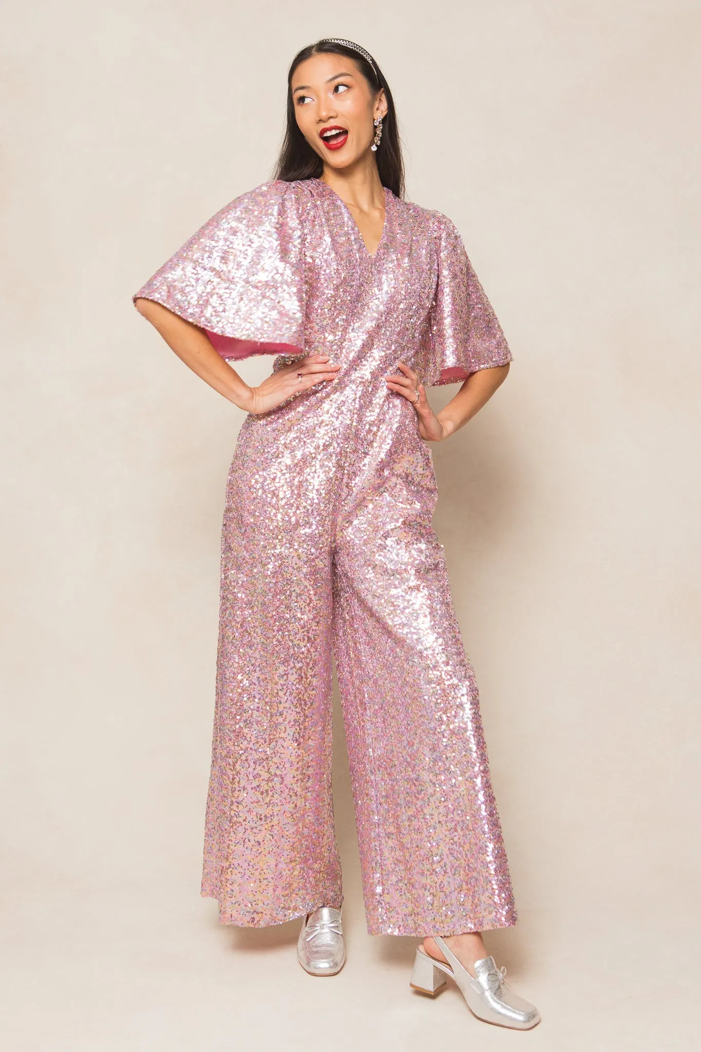 Bejeweled Jumpsuit in Pink - FINAL SALE