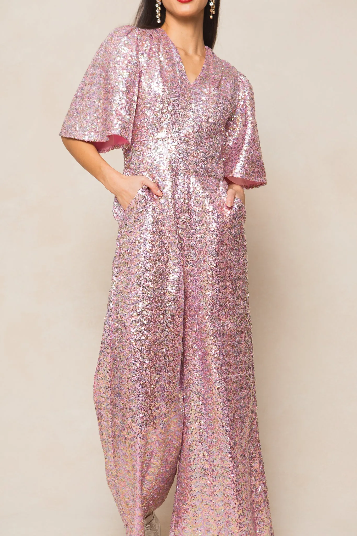 Bejeweled Jumpsuit in Pink - FINAL SALE