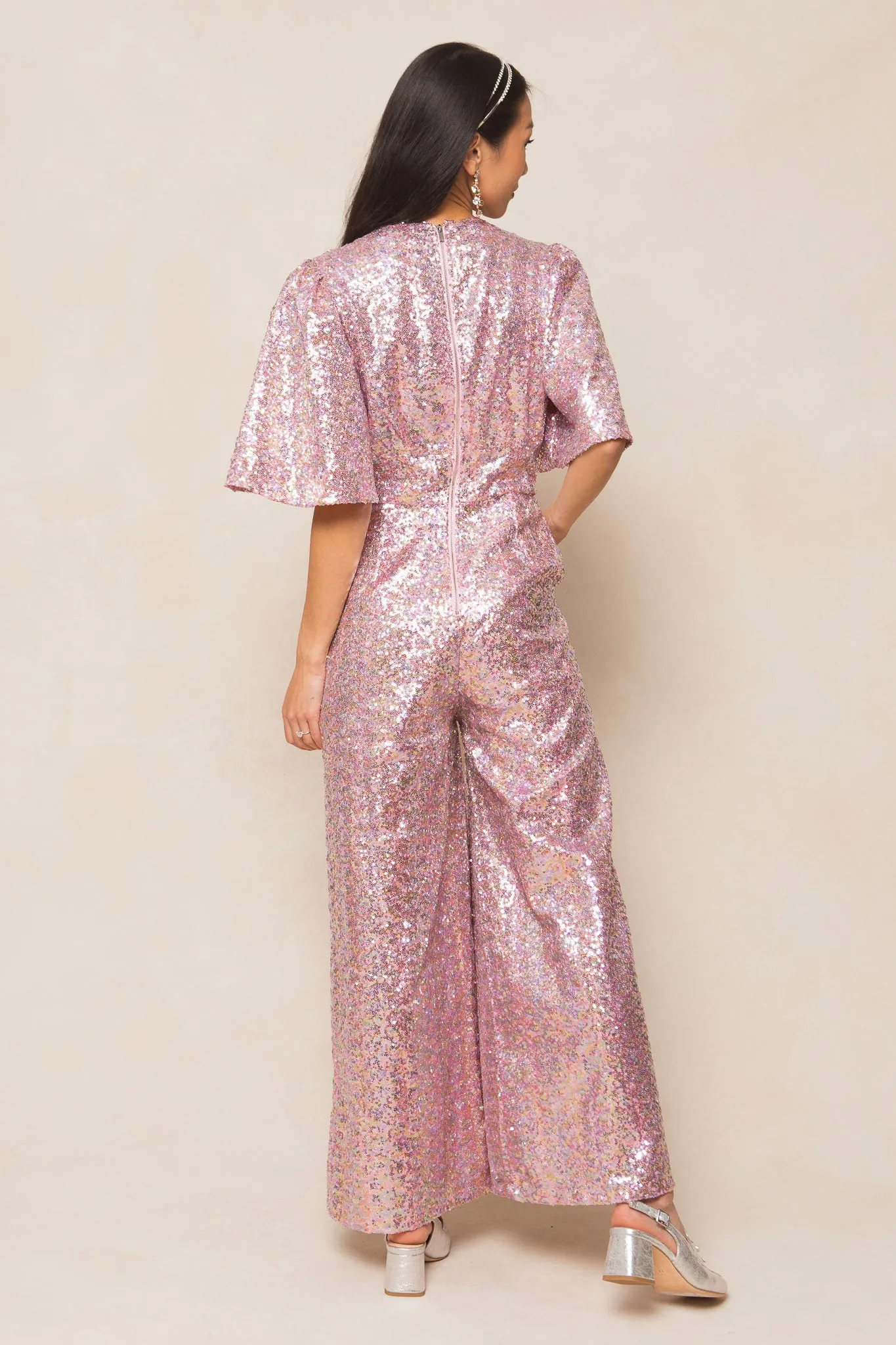 Bejeweled Jumpsuit in Pink - FINAL SALE