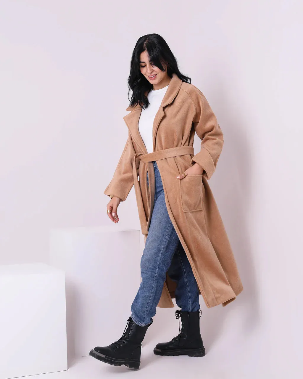 Belted Wool Coat (W710) - Just4Women