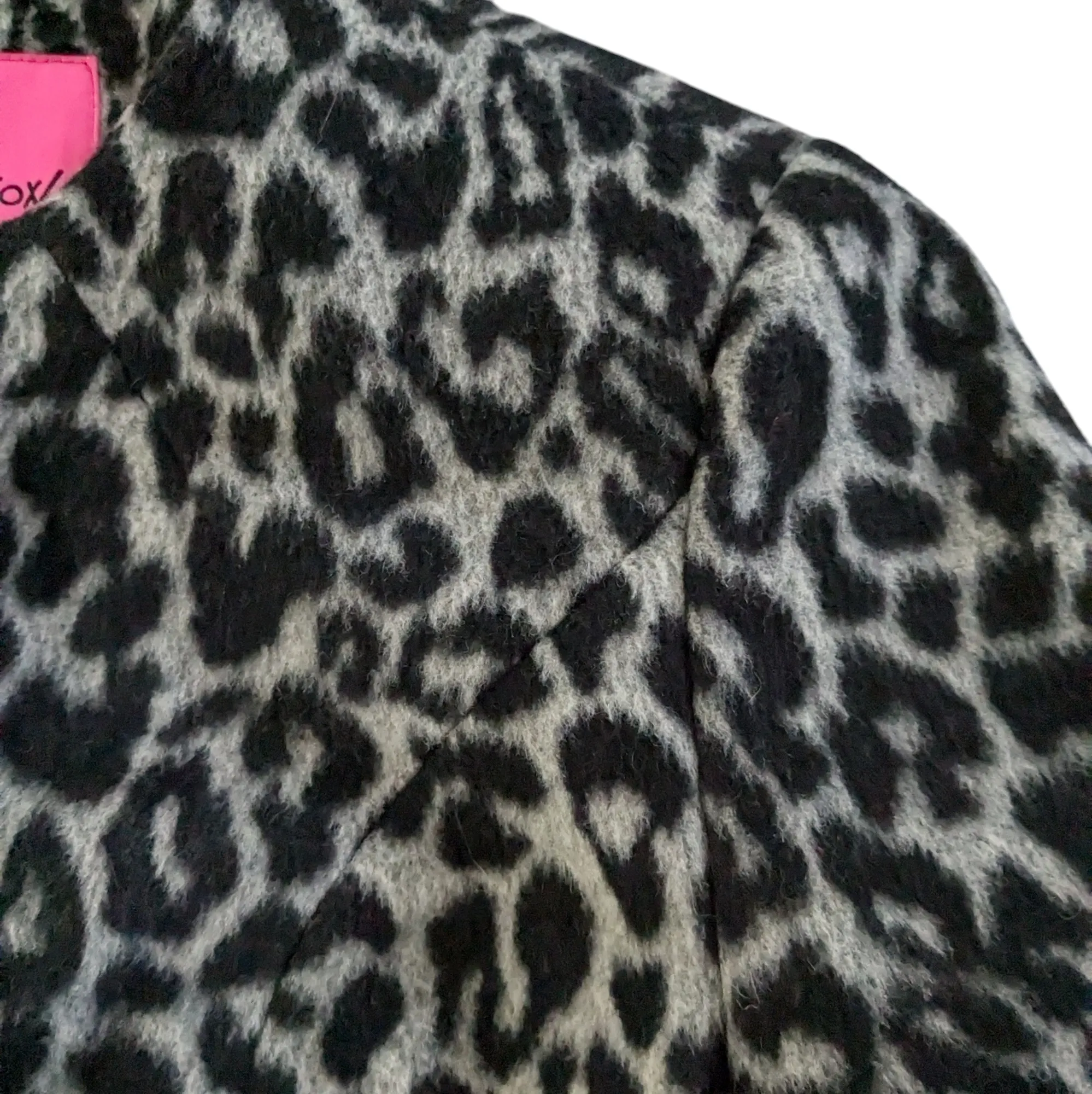 Betsey Johnson Animal Print Wool Blend Coat Size Small