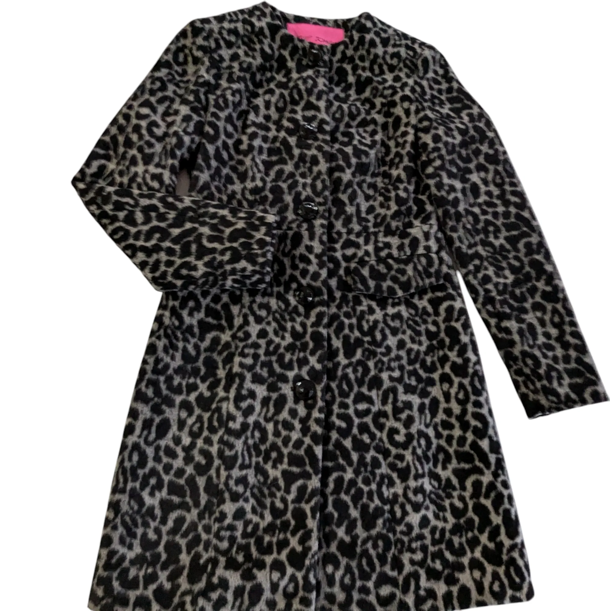 Betsey Johnson Animal Print Wool Blend Coat Size Small