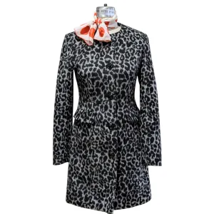 Betsey Johnson Animal Print Wool Blend Coat Size Small