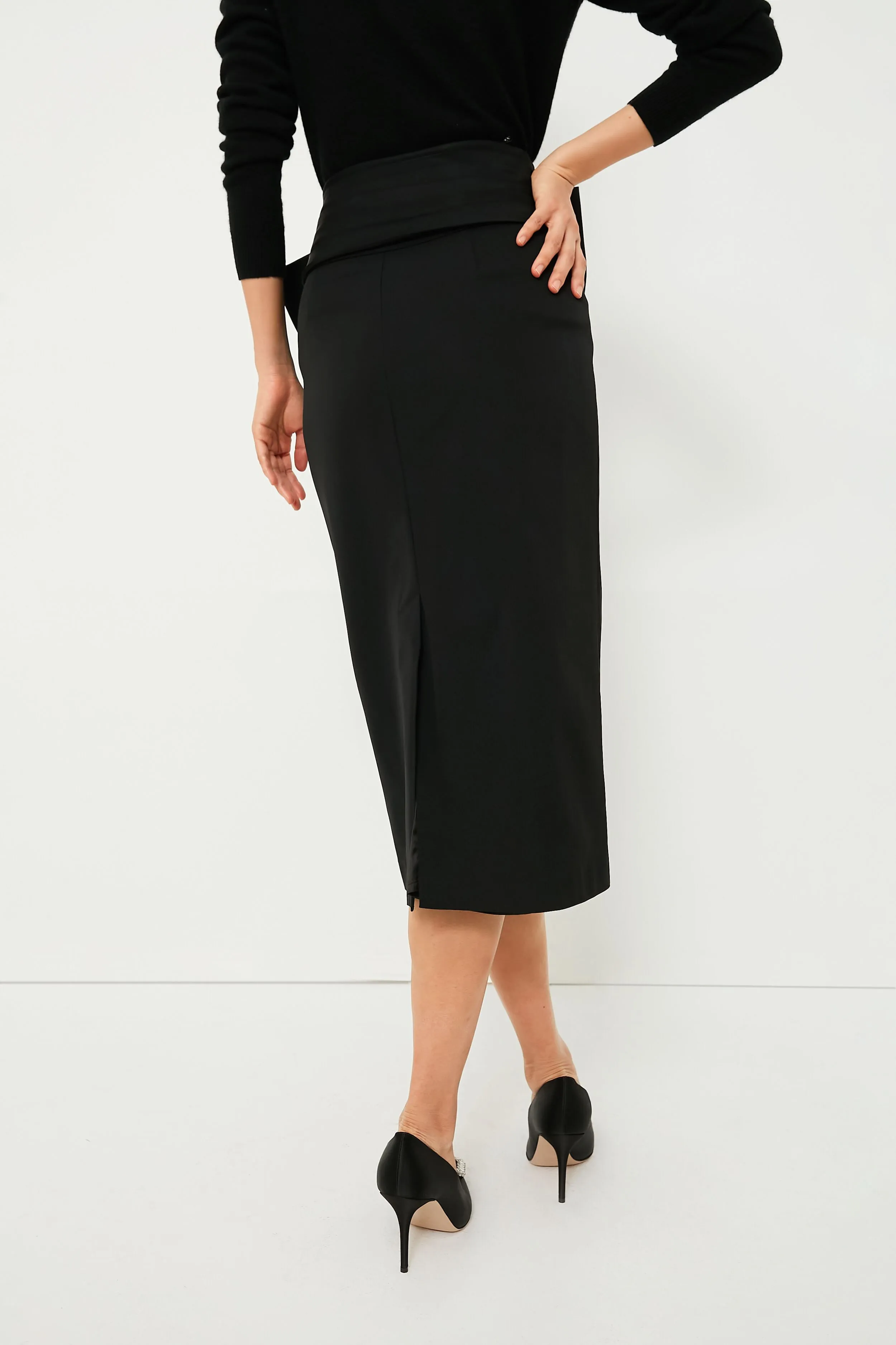 Black Bow Pencil Skirt