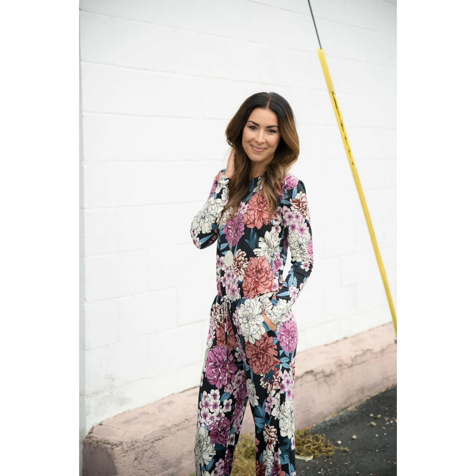 Black Floral Jumpsuit