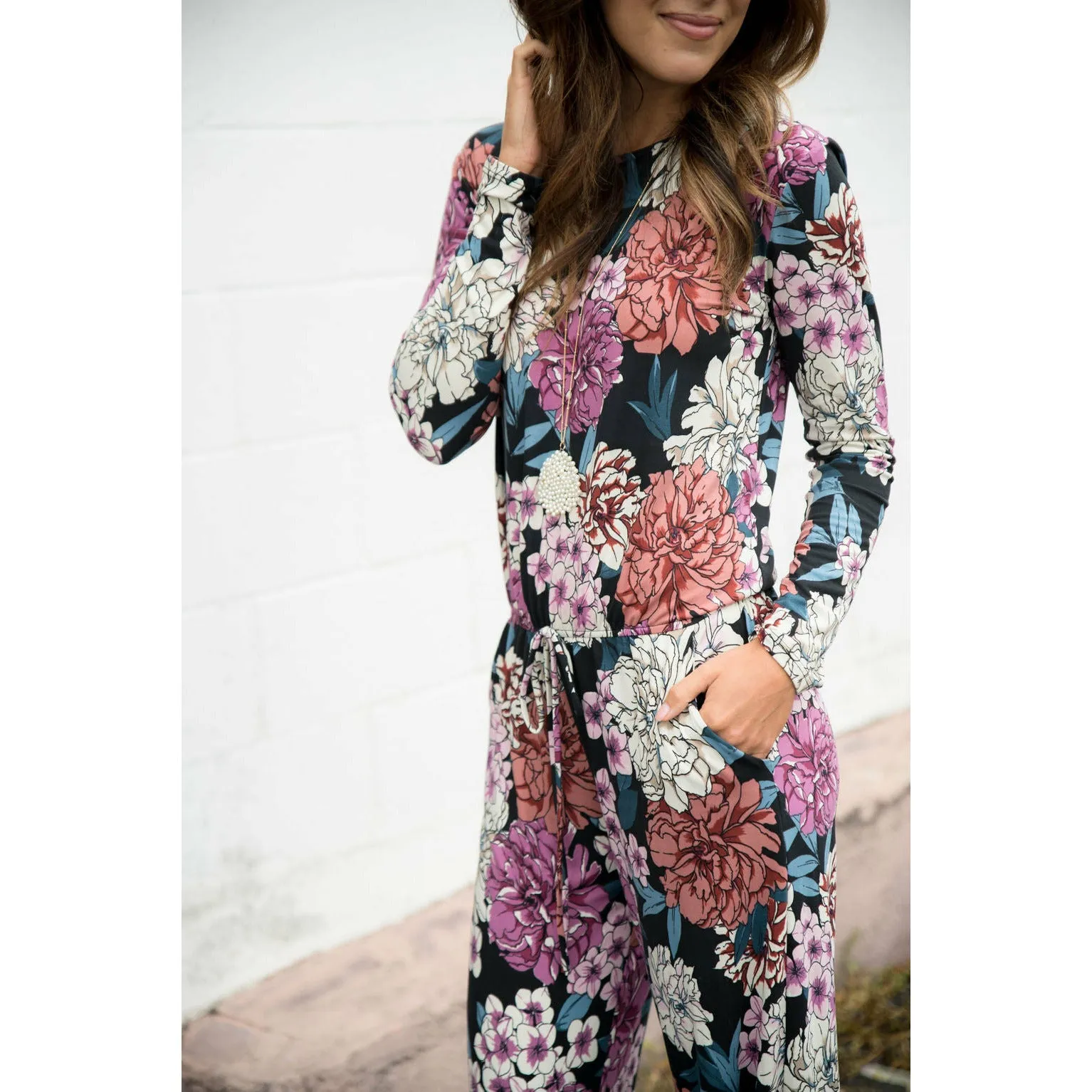 Black Floral Jumpsuit