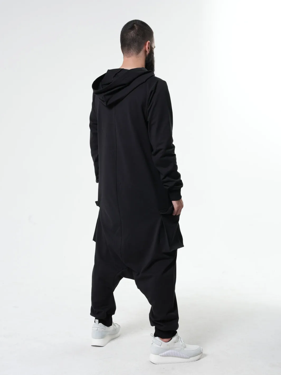 Black Hooded Jumpsuit