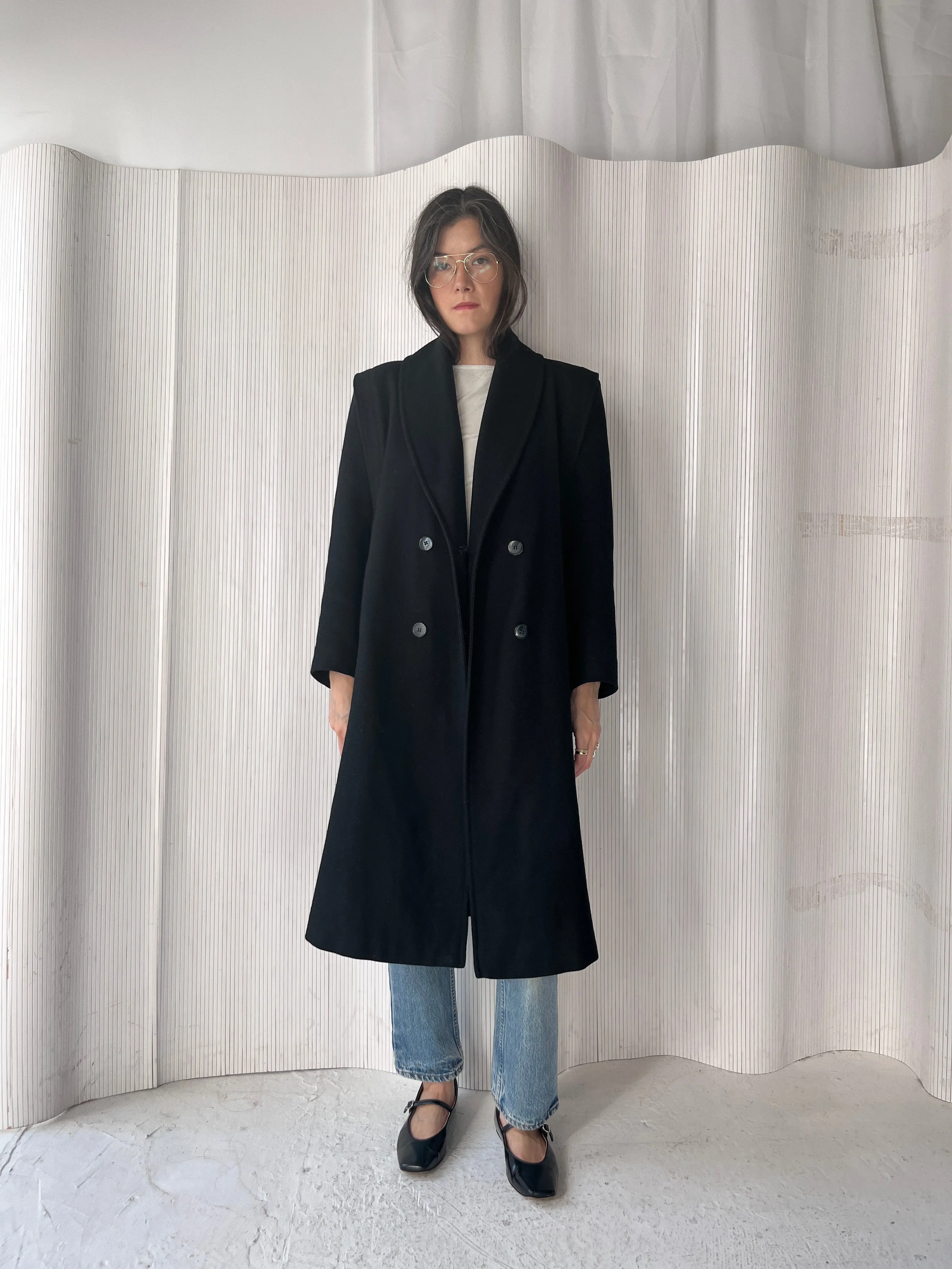 Black long wool coat