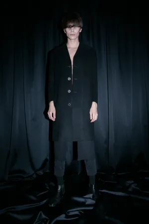 Black Wool & Cashmere Coat.