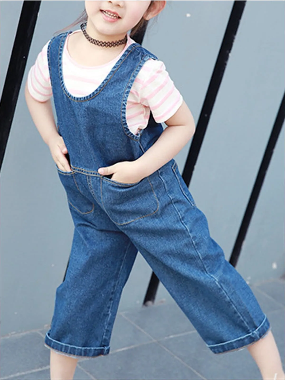 Blue Bliss Zip Back Denim Jumpsuit