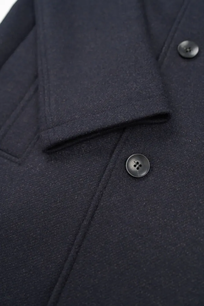 Bugatti Wool Blend Coat with Removable Quilting Insert - Navy