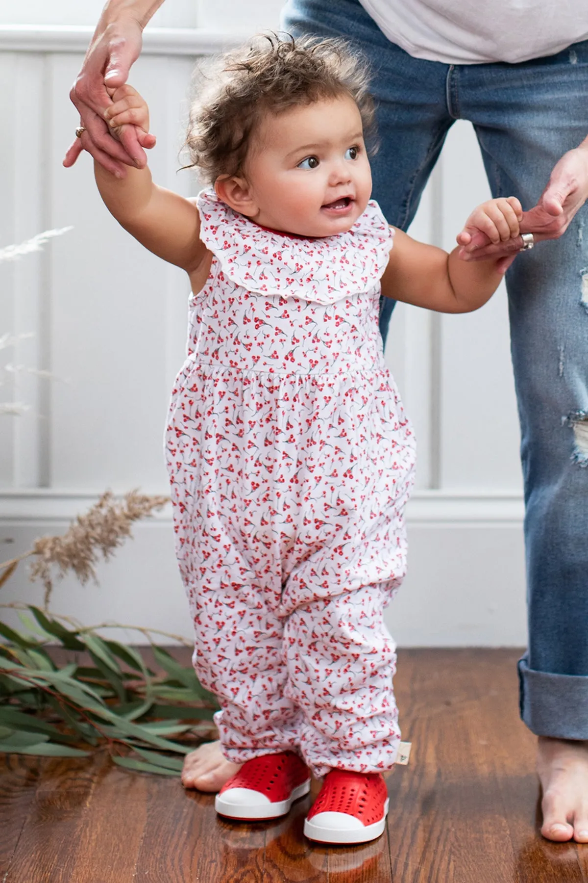 Burt's Bees Cherry Bunches Baby Girls Jumpsuit