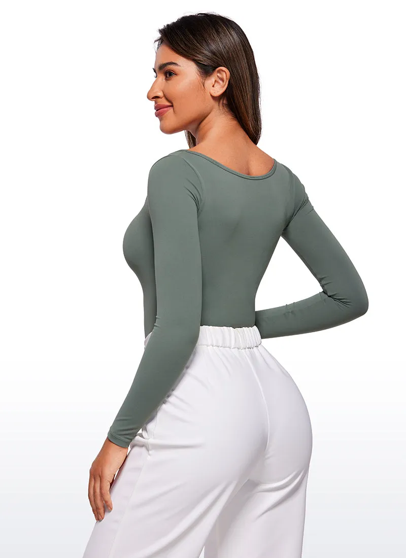 Butterluxe Square Neck Long Sleeve Bodysuits