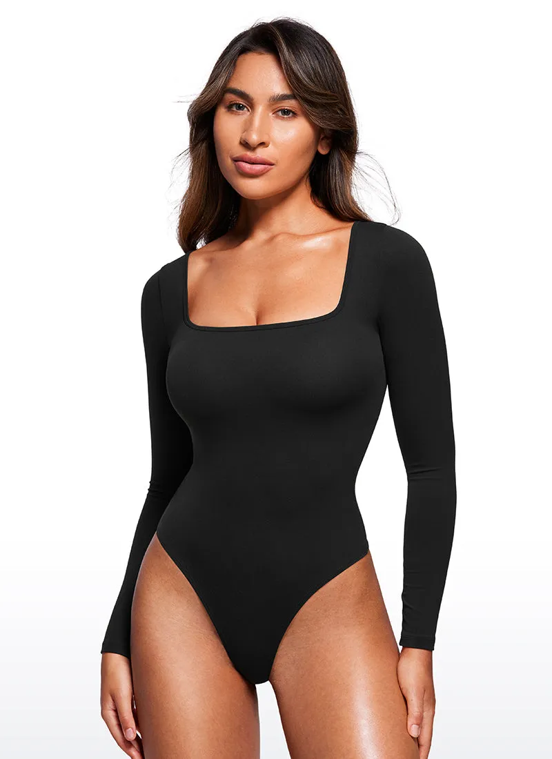 Butterluxe Square Neck Long Sleeve Bodysuits