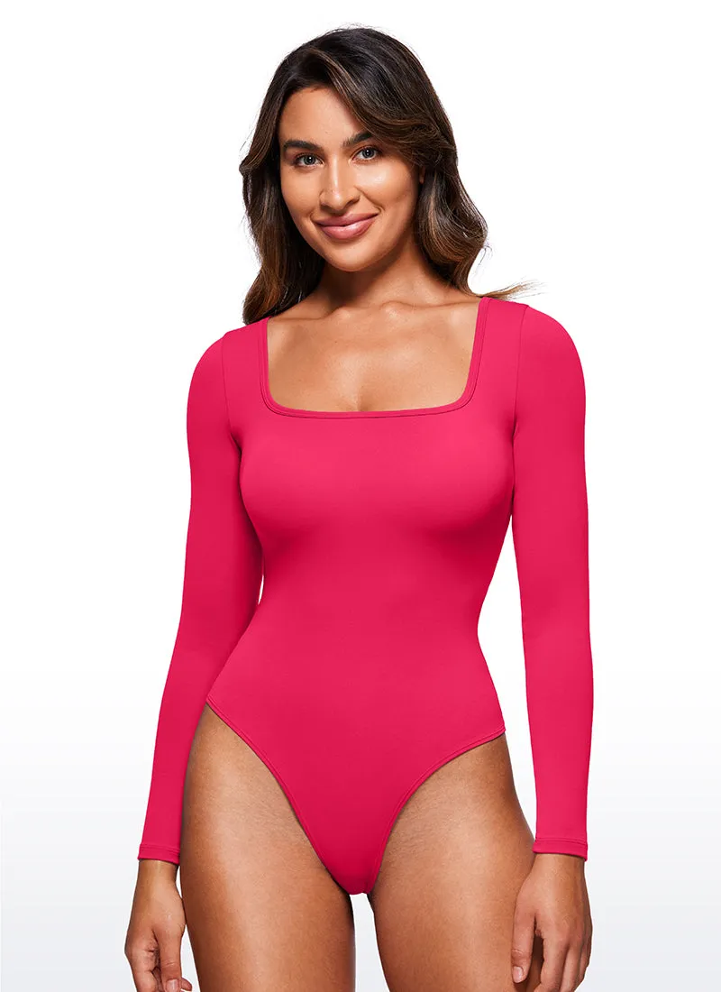 Butterluxe Square Neck Long Sleeve Bodysuits