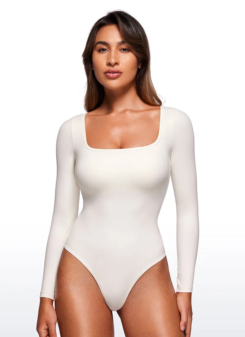 Butterluxe Square Neck Long Sleeve Bodysuits