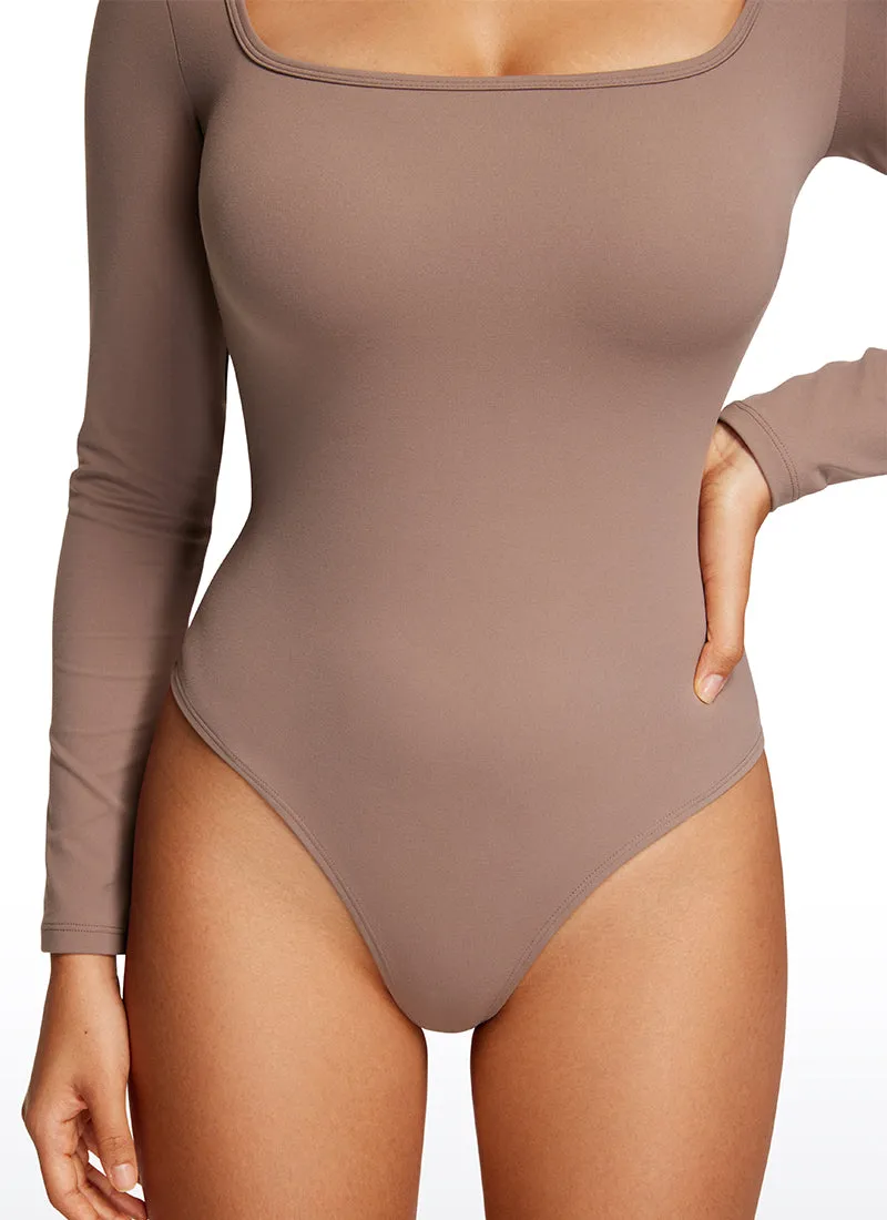 Butterluxe Square Neck Long Sleeve Bodysuits