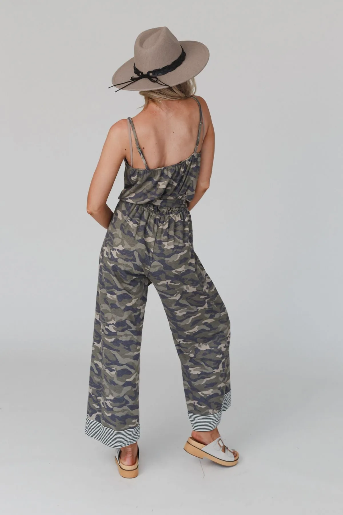 Cadet Camo Print Jumpsuit - Olive Camo