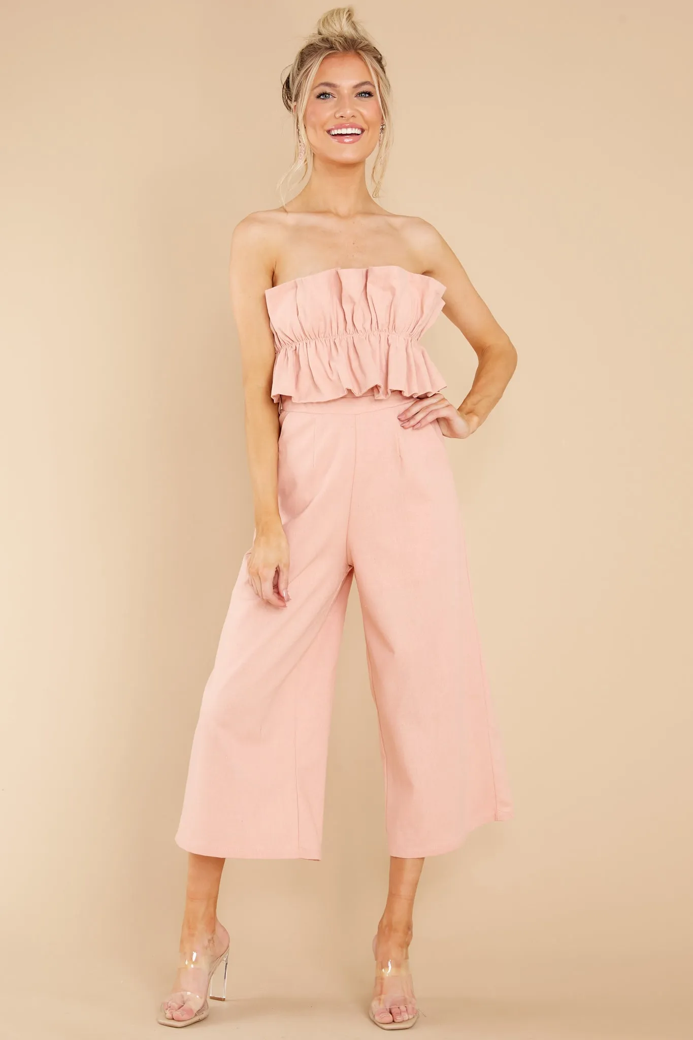 Can You Believe This Blush Jumpsuit