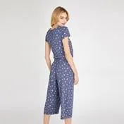 Cap Sleeve Crop Ditsy Spot Jumpsuit