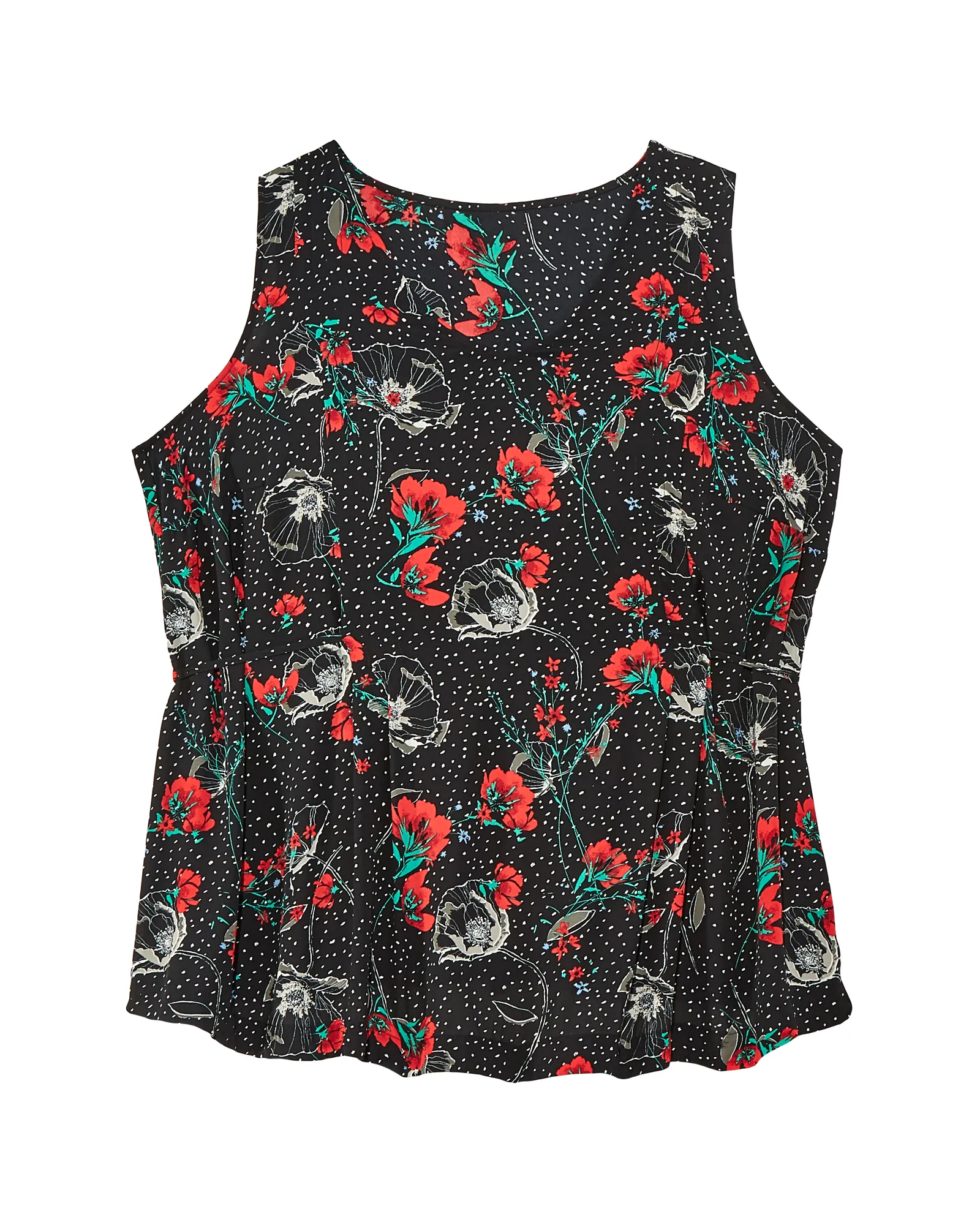 Carolina Sleeveless Blouse | Black / Red