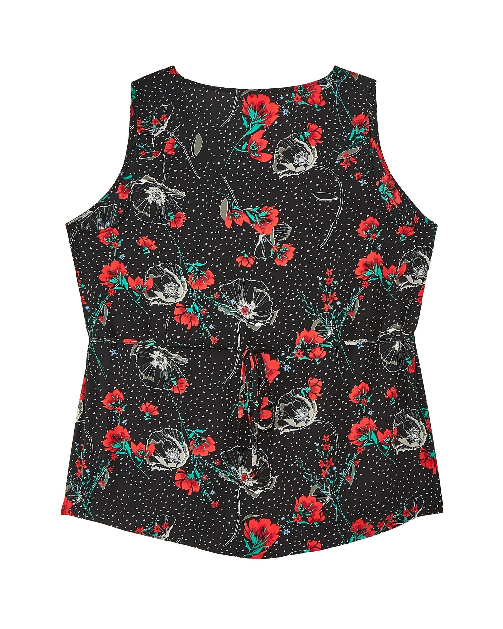 Carolina Sleeveless Blouse | Black / Red