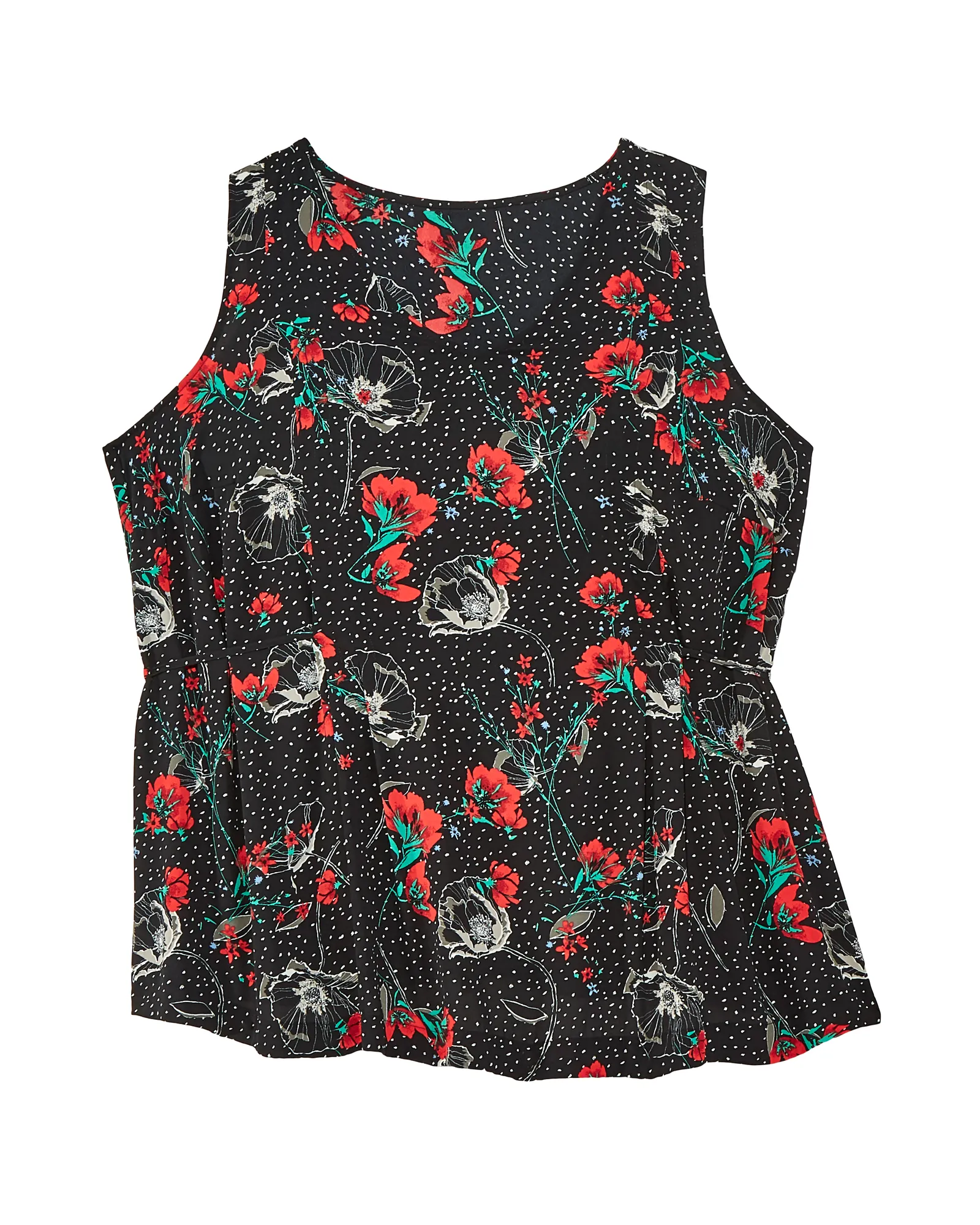 Carolina Sleeveless Blouse | Black / Red