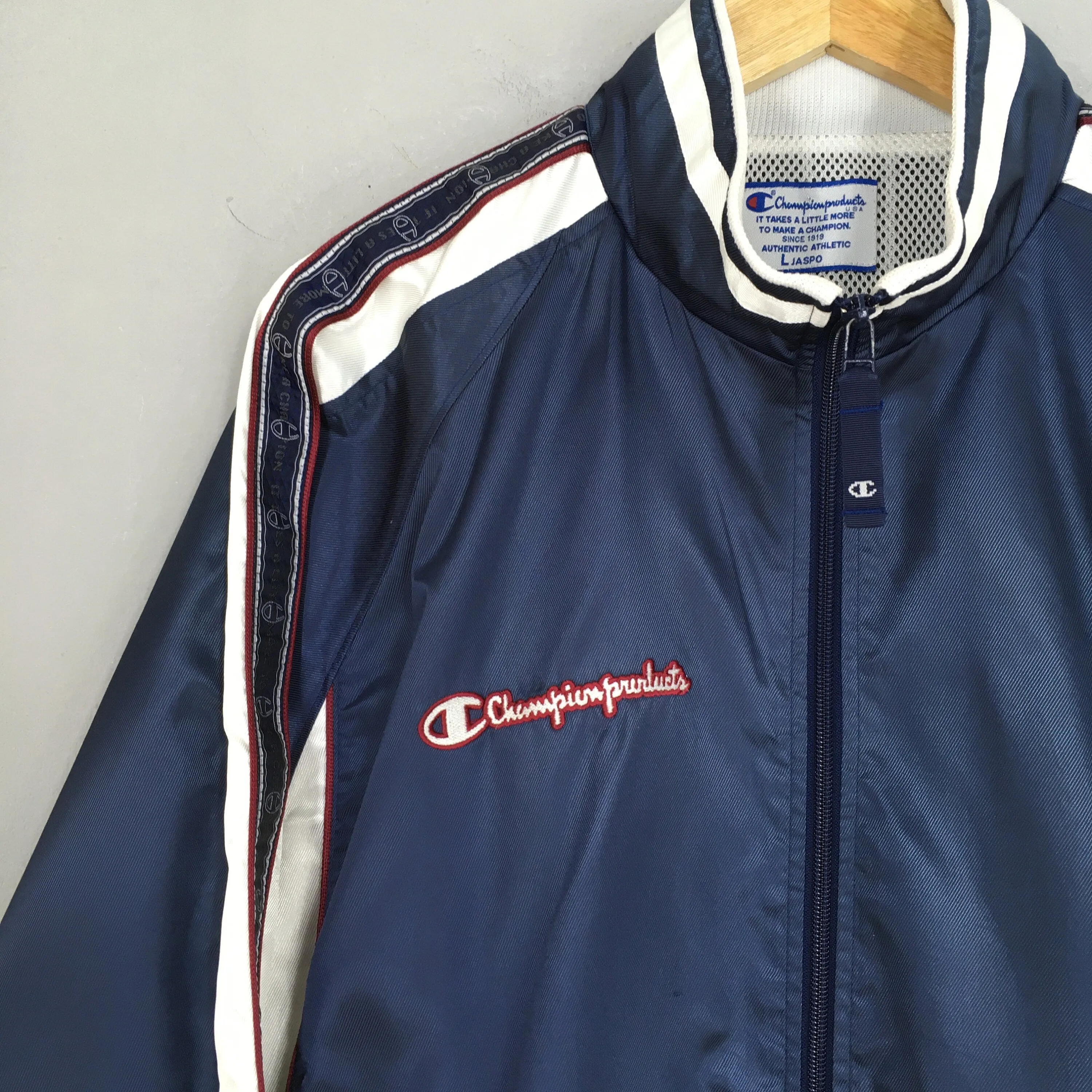 Champion Hoodie Jacket Windbreaker Large