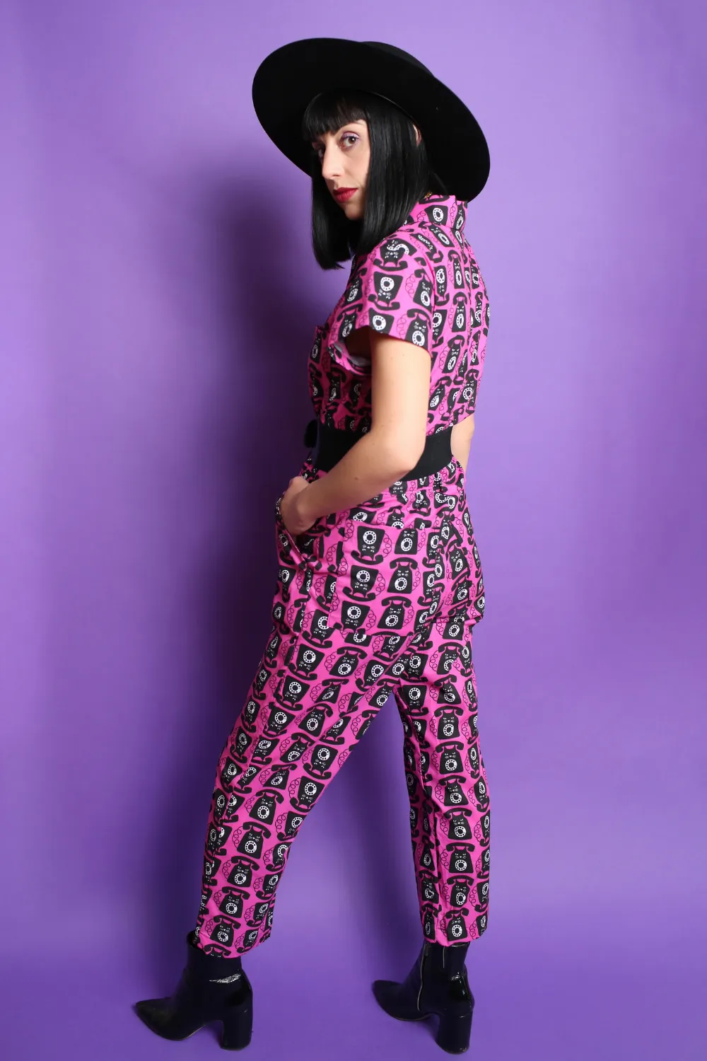 Cheeky Chatty Cheshires Cat Suit in Magenta