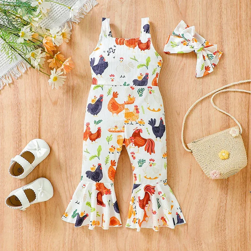 CHICKENS White Bellbottom Jumpsuit