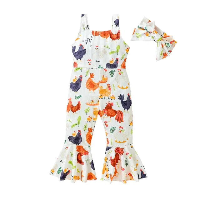 CHICKENS White Bellbottom Jumpsuit