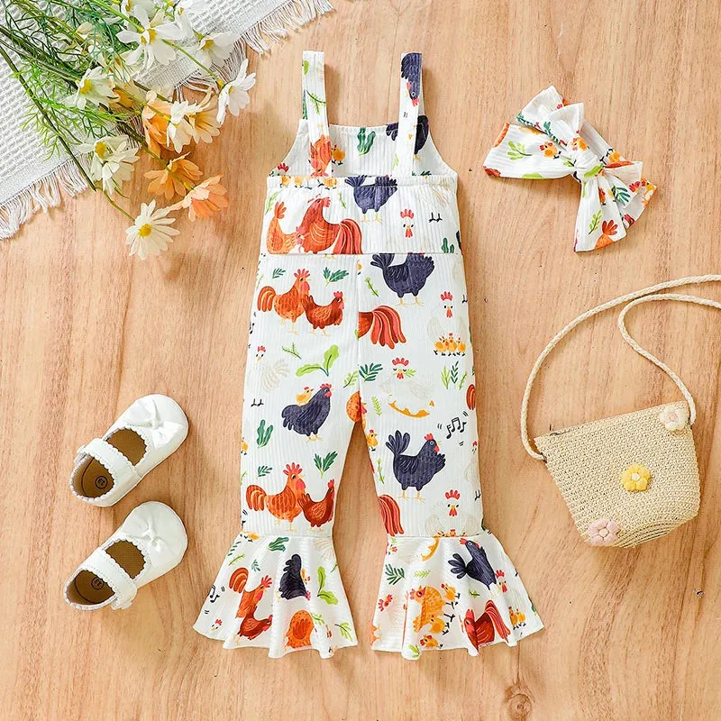 CHICKENS White Bellbottom Jumpsuit