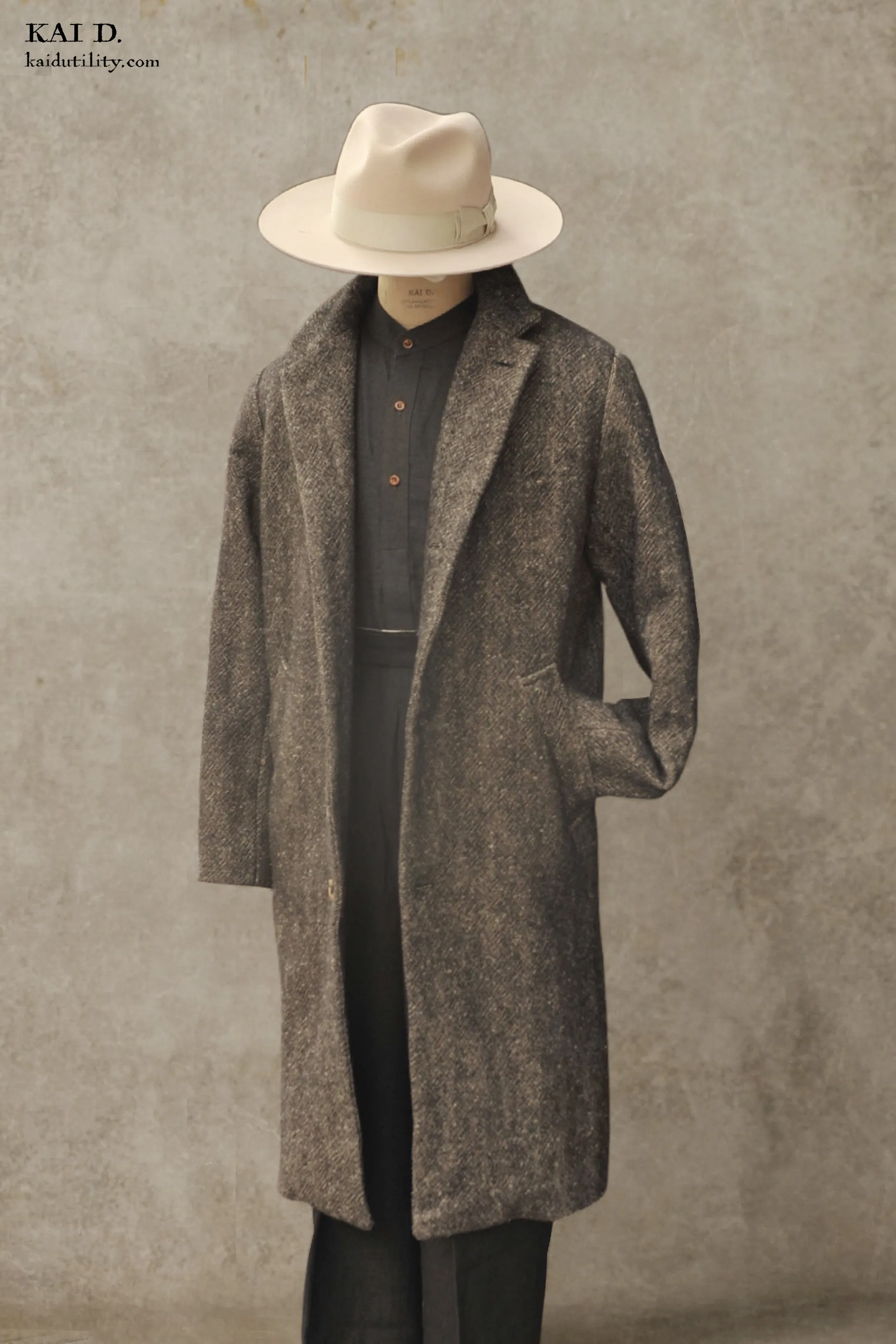 Chunky Wool Linen Tweed Coat - S (NO RETURN)