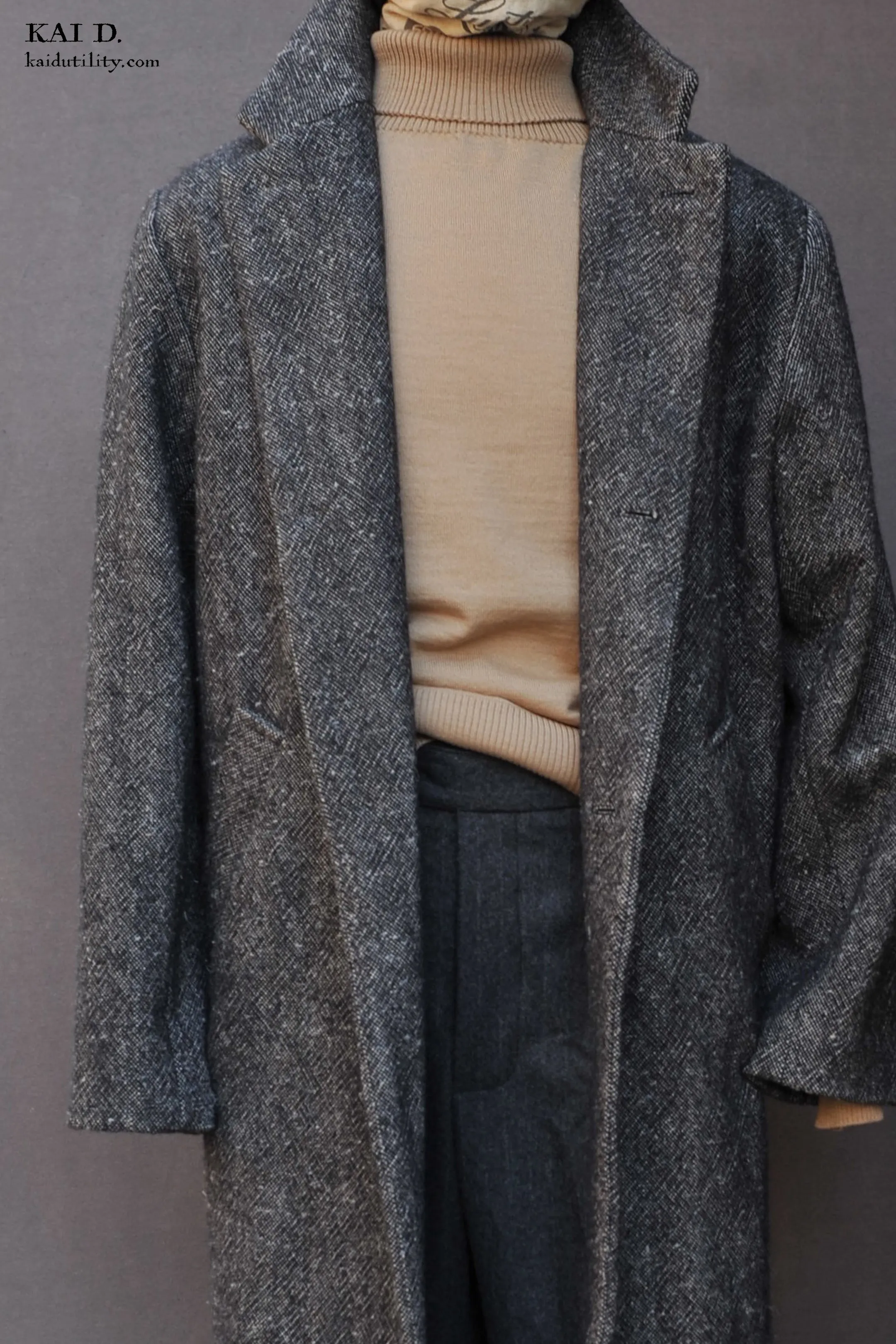 Chunky Wool Linen Tweed Coat - S (NO RETURN)